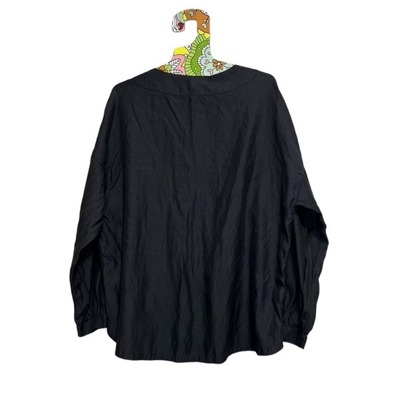 EMMA Knudsen Lucy Navy Blue Long Sleeve Blouse - Picture 3 of 10